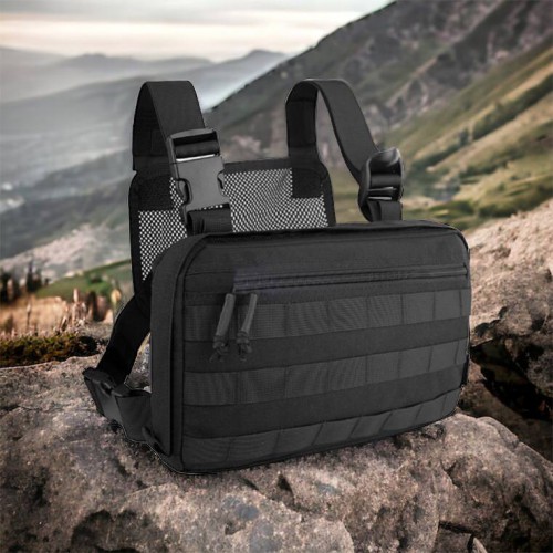 Тактична нагрудна сумка з Cordura 1000D, розгрузка чоловіча чорна
