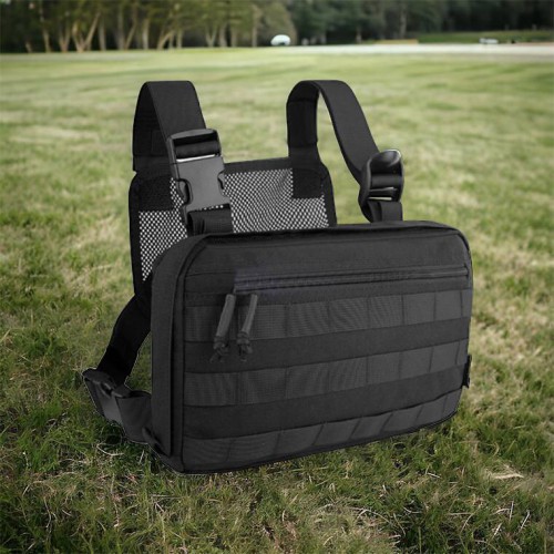Тактична нагрудна сумка з Cordura 1000D, розгрузка чоловіча чорна