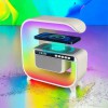 Нічний акумуляторний RGB G3 з бездротовою зарядкою 15W і Bluetooth колонкою 3W Настільна смарт лампа