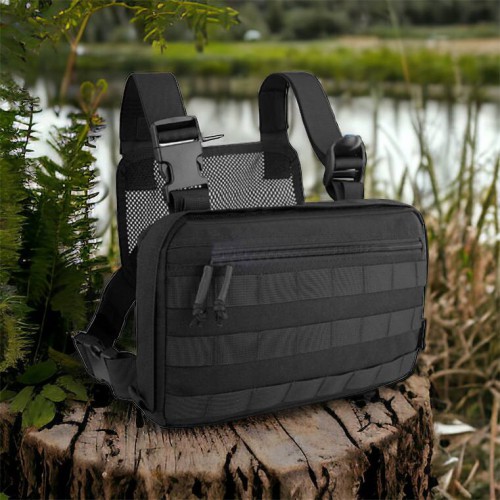 Тактична нагрудна сумка з Cordura 1000D, розгрузка чоловіча чорна