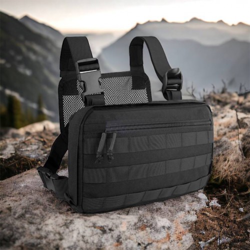 Тактична нагрудна сумка з Cordura 1000D, розгрузка чоловіча чорна