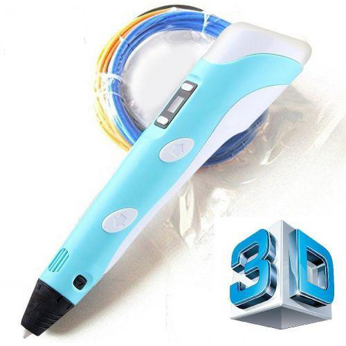 3D ручка Smart 3D Pen 2 c LCD дисплеєм, Цікава ручка 3д для дітей, Оригінальна. Колір: блакитний