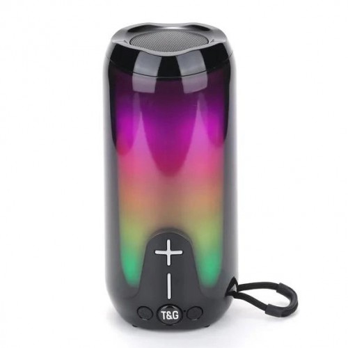 Bluetooth-колонка TG651 з RGB ПІДСВІТКОМ, акумуляторна колонка для музики, для вечірки. Колір: чорний