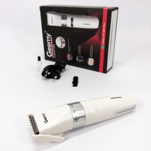 Акумуляторна машинка для стрижки волосся Gemei GM-6042, підстригальна машинка. Колір: білий