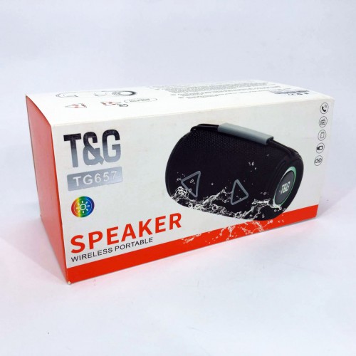 Bluetooth-колонка TG657 з RGB підсвічуванням 1500 mAh, Bluetooth колонка для гарної музики. Колір: чорний
