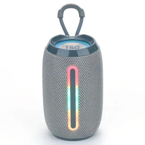 Портативна Bluetooth-колонка TG653 USB з ремінцем, гучна колонка для вечірки. Колір: сірий
