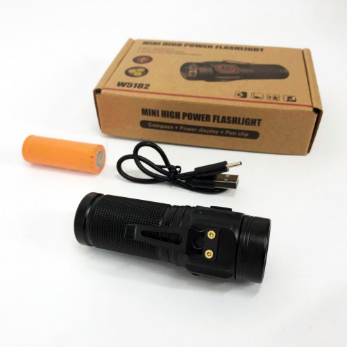 Ліхтар PLD W5182-3XHP360, Ручний ліхтарик led, Водонепроникний ліхтар, Кишеньковий ліхтар із usb зарядкою