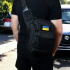 Тактична сумка чорна через плече військова велика нагрудна сумка ЗСУ однолямкова сумка універсальна армійська