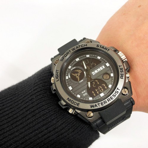 Годинник наручний чоловічий SKMEI 2031BK BLACK, чоловічий тактичний годинник, протиударний годинник. Колір: чорний