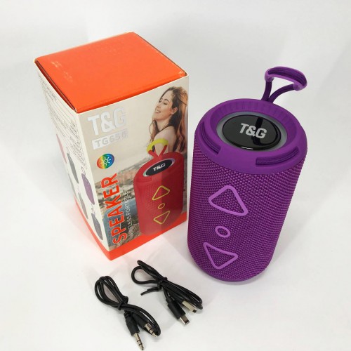 Bluetooth колонка портативна TG656 FM-радіо, потужна переносна акустична колонка. Колір: фіолетовий