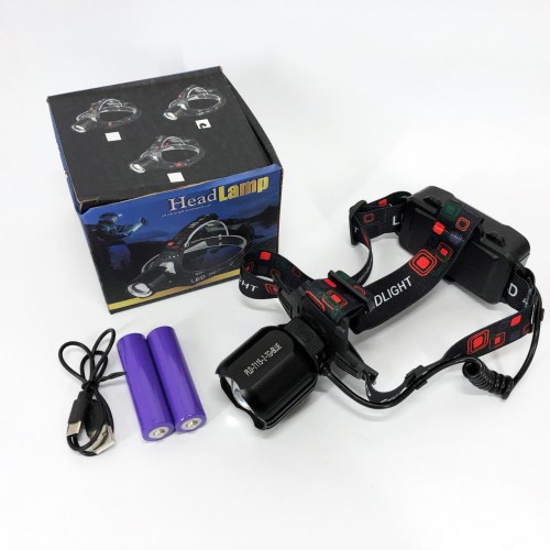 Ліхтар налобний PLD-T115-2PM10-TG (white+blue), Ліхтар акумуляторний для риболовлі, водонепроникний
