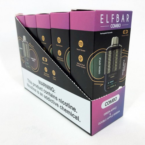 ELF BAR COMBO 25000. Перемикання смаків. Яблуко / Анісове Яблуко (Green Apple / Double Apple Shisha)