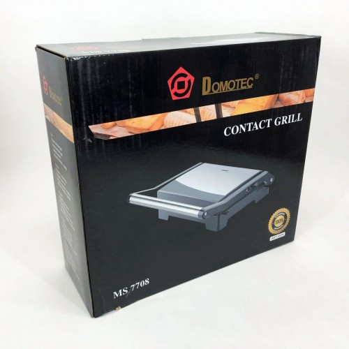 Гриль електричний Domotec MS-7708 притискний контактний з антипригарним гранітним покриттям 1000 W