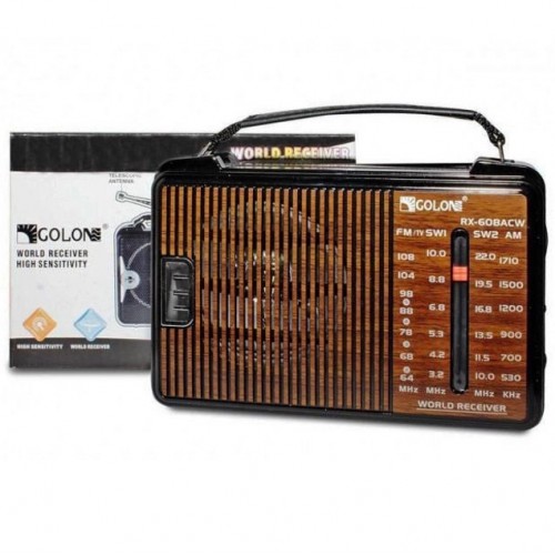 Радіоприймач GOLON RX-608 всехвильовий на батарейках + підтримка USB/microSD/MP3/WMA