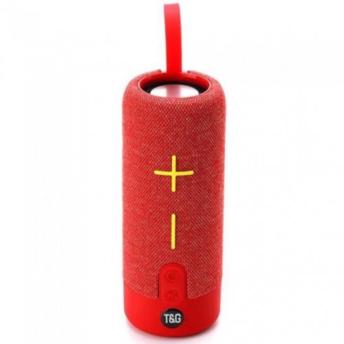Портативна Bluetooth колонка TG619C FM-радіо USB/TF з ремінцем, гучна блютуз колонка. Колір: червоний