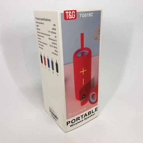 Портативна Bluetooth колонка TG619C FM-радіо USB/TF з ремінцем, Bluetooth колонка з підсвічуванням. Колір: сірий