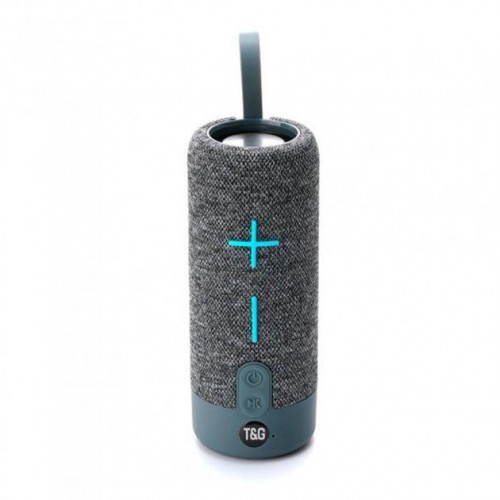 Портативна Bluetooth колонка TG619C FM-радіо USB/TF з ремінцем, Bluetooth колонка з підсвічуванням. Колір: сірий