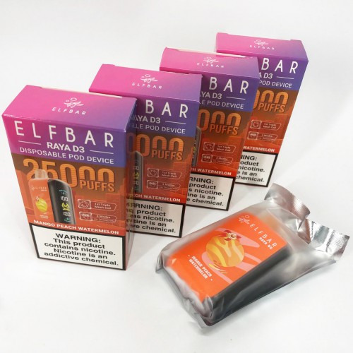 Elf Bar Raya D3 25000. Манго Персик Кавун (Mango Peach Watermelon)
