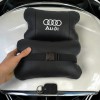 Набір автодушки 2шт на підголовник Audi / Ауді з натуральної шкіри чорна / Підголовник в машину