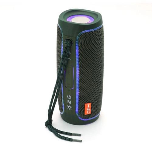 Портативна колонка Bluetooth з LED підсвічуванням TG288, акумуляторна колонка для музики. Колір: зелений