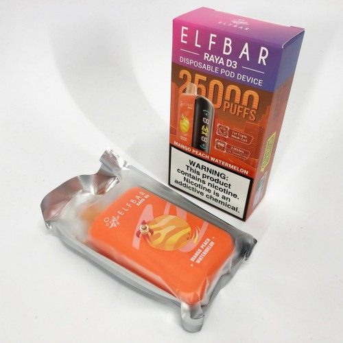Elf Bar Raya D3 25000. Манго Персик Кавун (Mango Peach Watermelon)