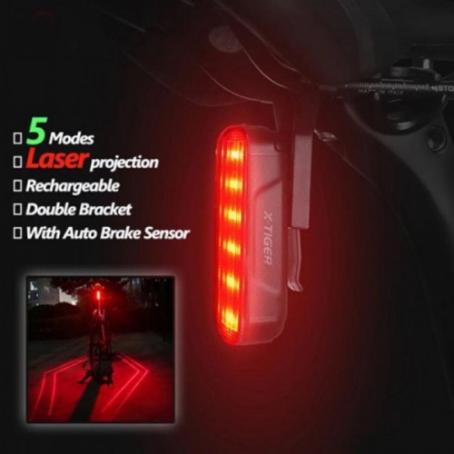 Велосипедний ліхтар акумуляторний LEADBIKE LD80-6LED з лазерною розміткою ліхтар, Ліхтар стоп
