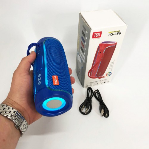 Портативна колонка Bluetooth з LED підсвічуванням TG288 бездротова колонка портативна потужна. Колір: синій