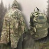 Якісний дощовик пончо (плащ-палатка) мультикам тактичний зміцнений камуфляж