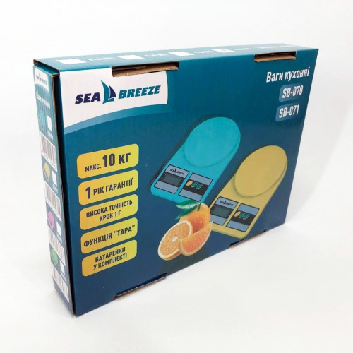 Ваги кухонні SeaBreeze SB-070, Електричні кухонні ваги, Точні кухонні ваги. Колір: блакитний
