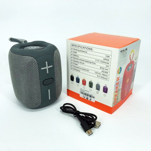 Портативна Bluetooth колонка TG658 8W з RGB підсвічуванням, Музичні колонки для вулиці. Колір: сірий