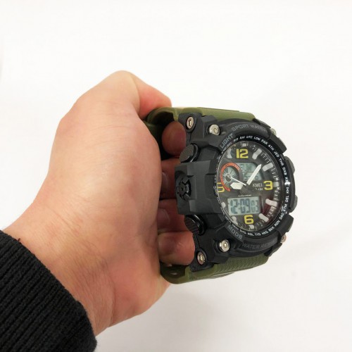 Годинник наручний чоловічий SKMEI 1283AG ARMY GREEN, армійський годинник протиударний. Колір: зелений