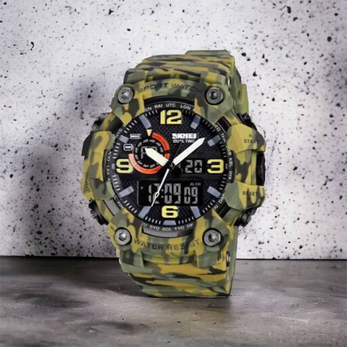 Годинник наручний чоловічий SKMEI 1520CMGN CAMO GREEN, годинник військовий чоловічий, для військовослужбовців. Колір: камуфляж