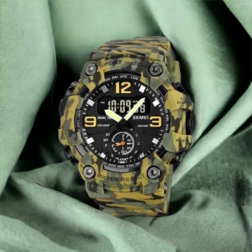 Годинник наручний чоловічий SKMEI 1965CMGN CAMO GREEN, військовий чоловічий наручний годинник зелений. Колір: камуфляж