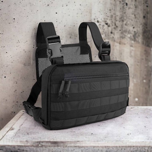 Тактична нагрудна сумка з Cordura 1000D, розгрузка чоловіча чорна