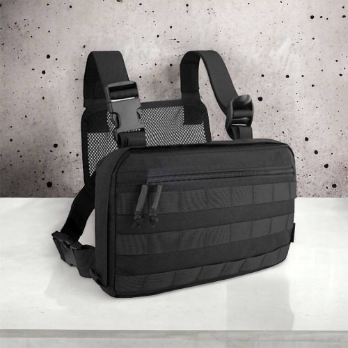 Тактична нагрудна сумка з Cordura 1000D, розгрузка чоловіча чорна