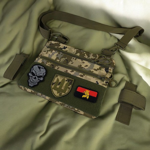 Сумка-кобура піксель камуфляж, тактична чоловіча наплічна сумка з тканини кордури AOR -1