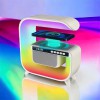 Нічний акумуляторний RGB G3 з бездротовою зарядкою 15W і Bluetooth колонкою 3W Настільна смарт лампа