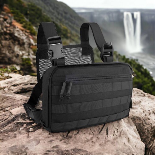 Тактична нагрудна сумка з Cordura 1000D, розгрузка чоловіча чорна