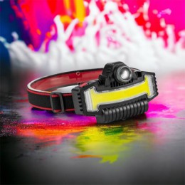 Налобний ліхтарик Bailong BL-W685-LTS+COB+RGB, 5 режимів, водостійкий, ударостійкий, USB кабель Type-c