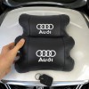 Набір автодушки 2шт на підголовник Audi / Ауді з натуральної шкіри чорна / Підголовник в машину