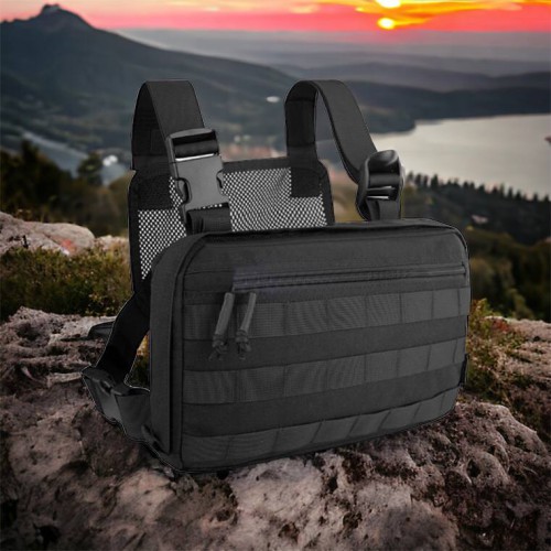 Тактична нагрудна сумка з Cordura 1000D, розгрузка чоловіча чорна