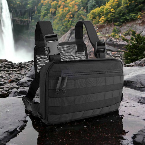 Тактична нагрудна сумка з Cordura 1000D, розгрузка чоловіча чорна