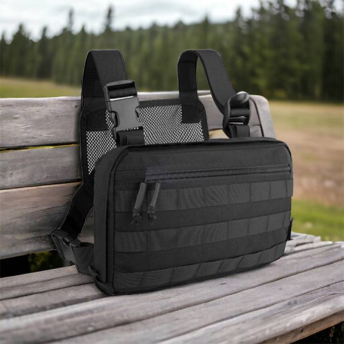 Тактична нагрудна сумка з Cordura 1000D, розгрузка чоловіча чорна