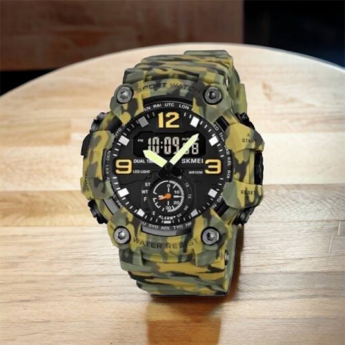 Годинник наручний чоловічий SKMEI 1965CMGN CAMO GREEN, військовий чоловічий наручний годинник зелений. Колір: камуфляж