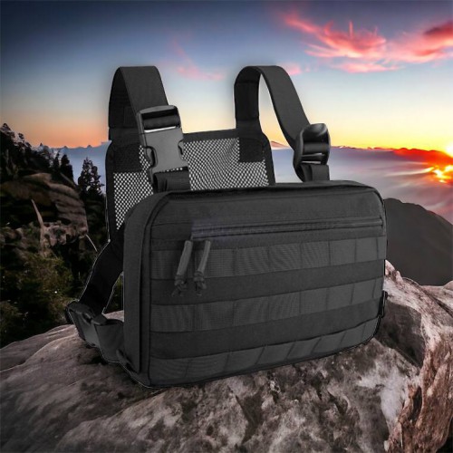 Тактична нагрудна сумка з Cordura 1000D, розгрузка чоловіча чорна