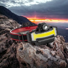 Налобний ліхтарик Bailong BL-W685-LTS+COB+RGB, 5 режимів, водостійкий, ударостійкий, USB кабель Type-c