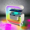 Нічний акумуляторний RGB G3 з бездротовою зарядкою 15W і Bluetooth колонкою 3W Настільна смарт лампа