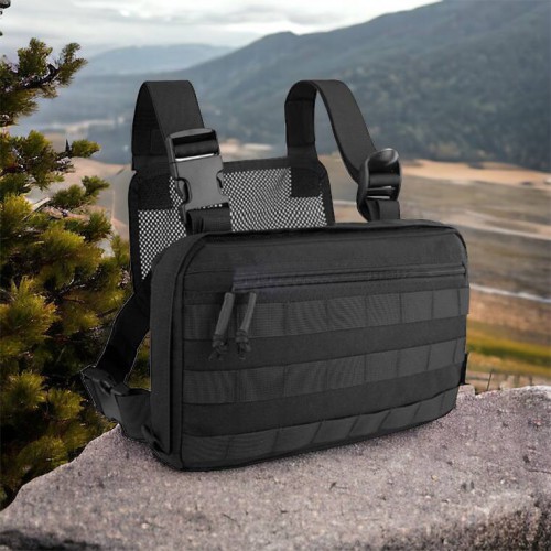 Тактична нагрудна сумка з Cordura 1000D, розгрузка чоловіча чорна