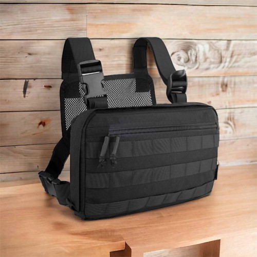 Тактична нагрудна сумка з Cordura 1000D, розгрузка чоловіча чорна