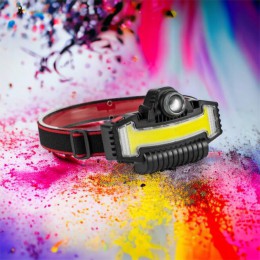 Налобний ліхтарик Bailong BL-W685-LTS+COB+RGB, 5 режимів, водостійкий, ударостійкий, USB кабель Type-c